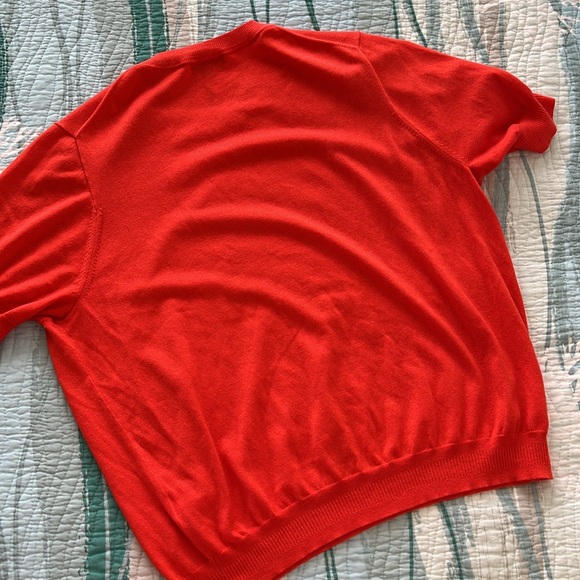 J. Crew Coral Red Short Sleeved Crew Neck Lightweight Sweater 2X - Picture 3 of 5